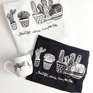 BRAND NEW CACTUS BLACK OR WHITE TEES